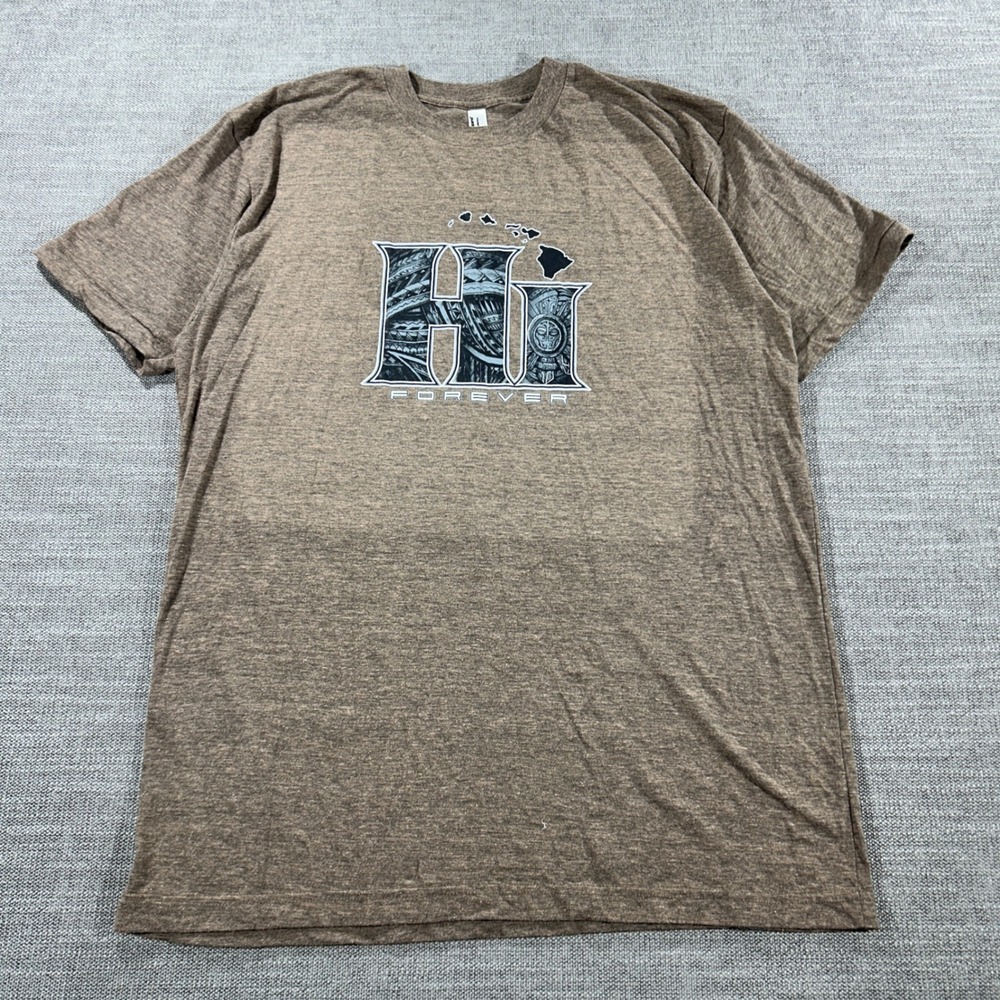 American Apparel T-Shirt Mens Large Brown Good HI Forever Hawaii